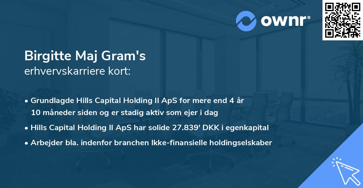 Birgitte Maj Gram's erhvervskarriere kort