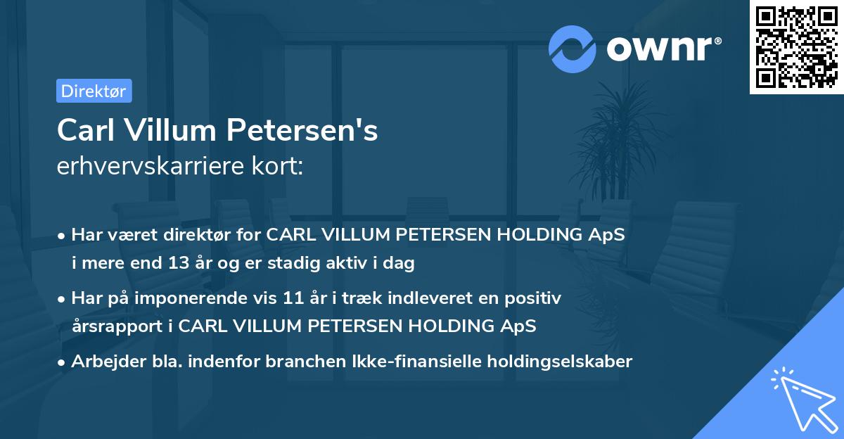 Carl Villum Petersen's erhvervskarriere kort