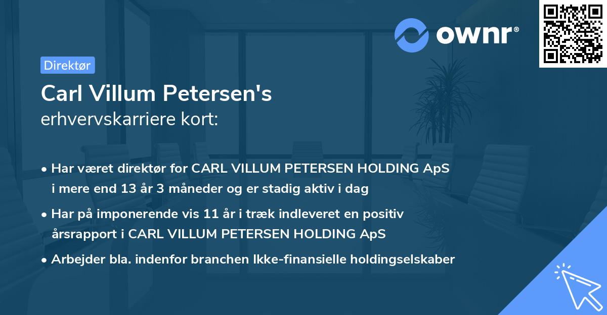 Carl Villum Petersen's erhvervskarriere kort