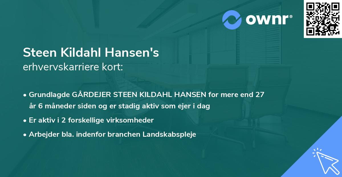 Steen Kildahl Hansen's erhvervskarriere kort