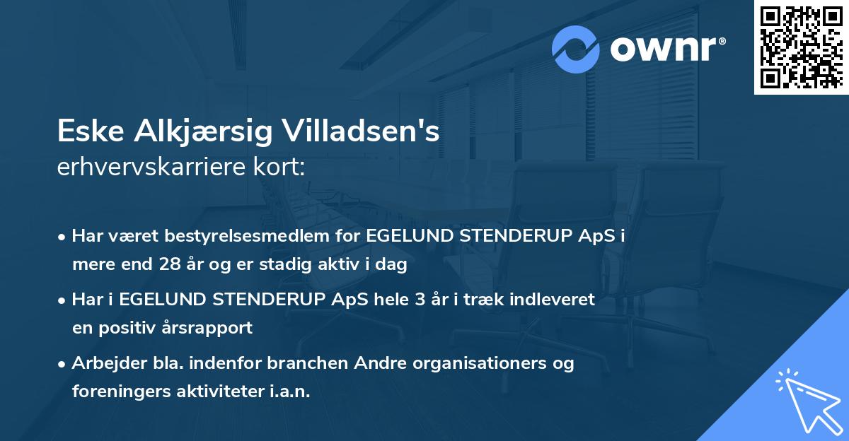 Eske Alkjærsig Villadsen's erhvervskarriere kort