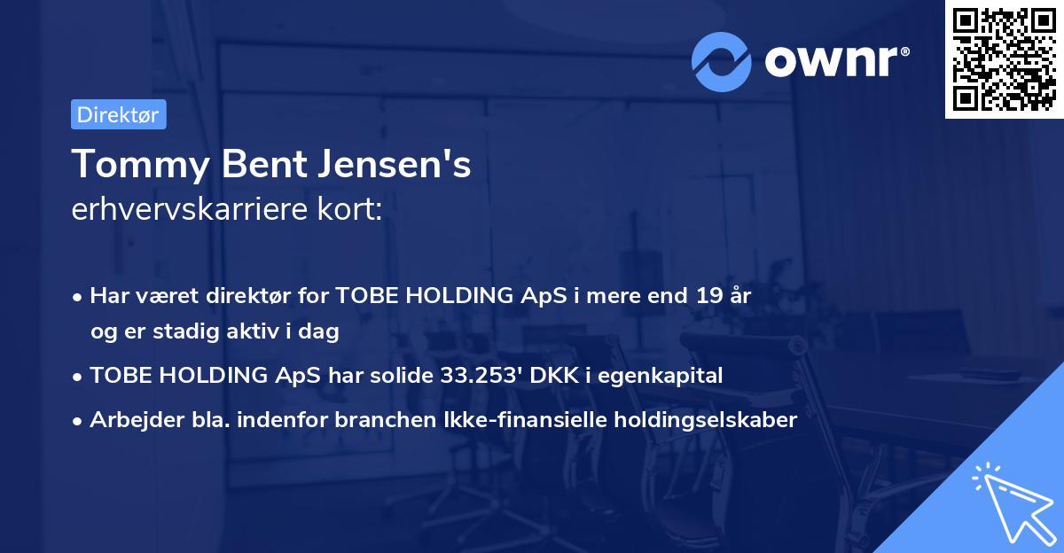 Tommy Bent Jensen's erhvervskarriere kort