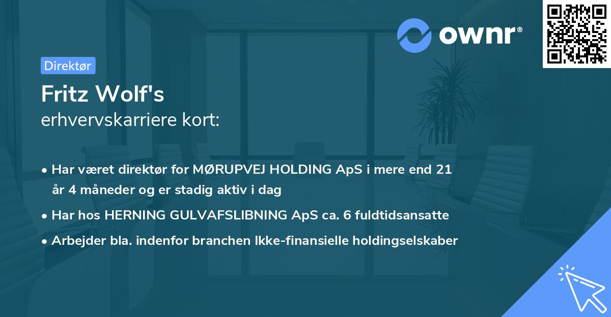 Fritz Wolf's erhvervskarriere kort