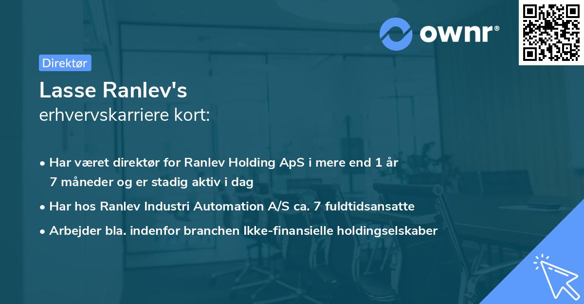 Lasse Ranlev's erhvervskarriere kort