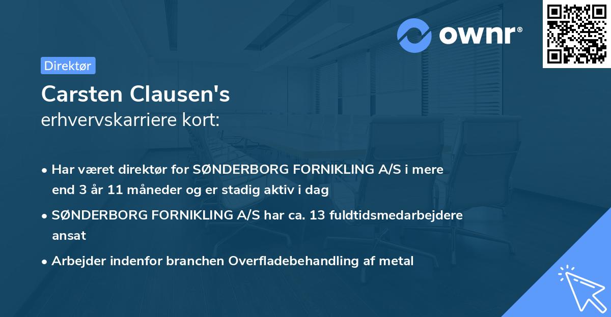 Carsten Clausen's erhvervskarriere kort