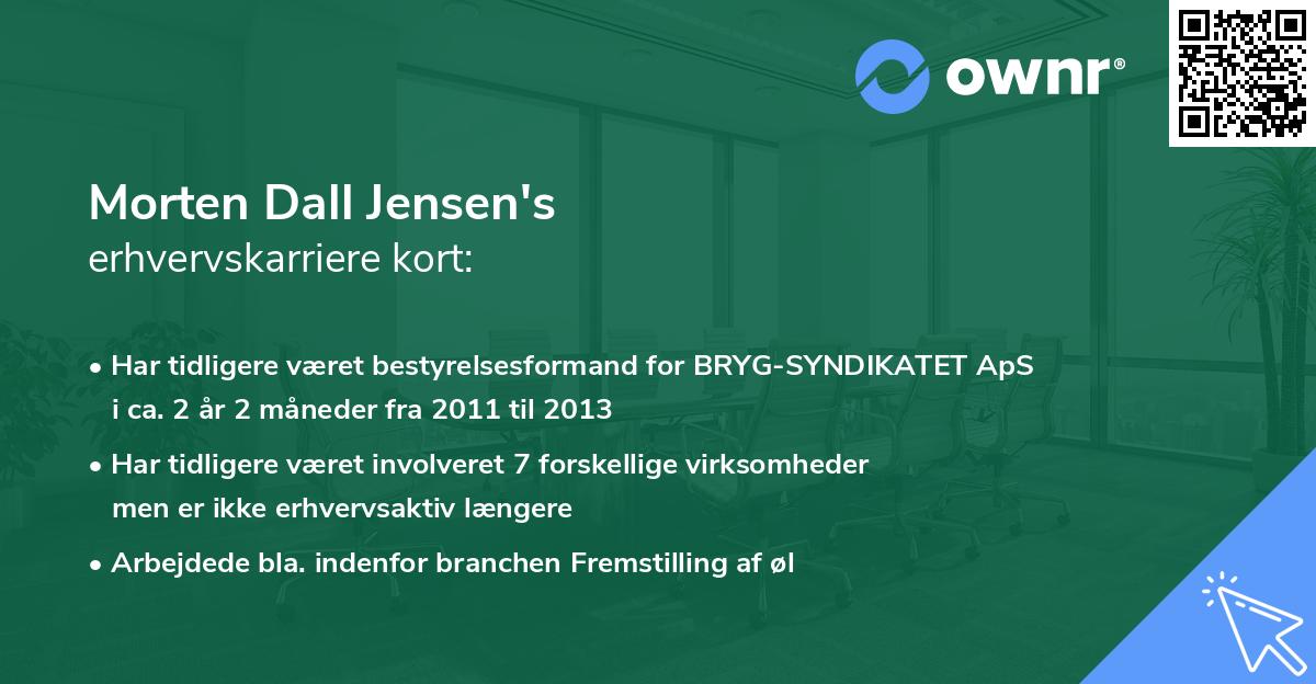 Morten Dall Jensen's erhvervskarriere kort