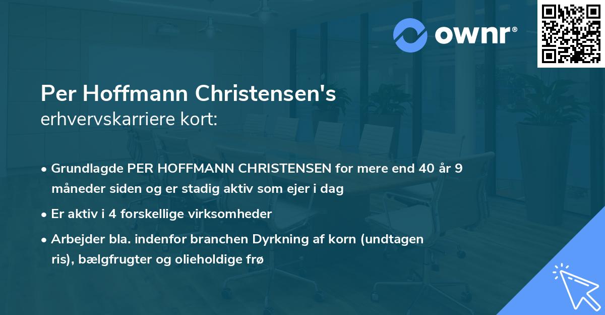 Per Hoffmann Christensen's erhvervskarriere kort