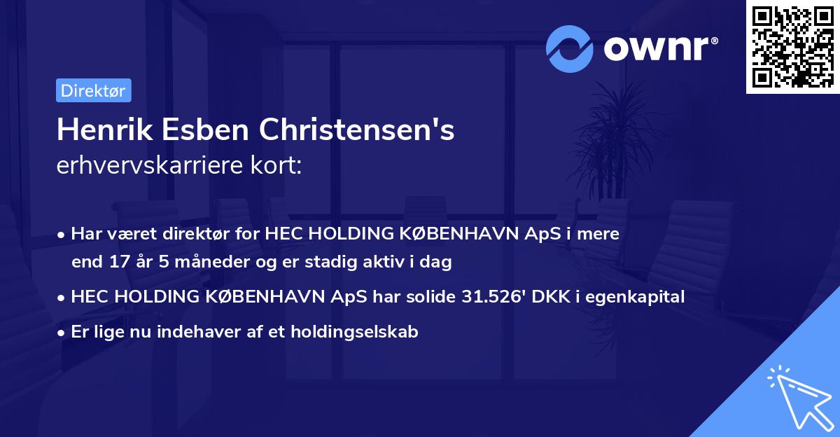 Henrik Esben Christensen's erhvervskarriere kort