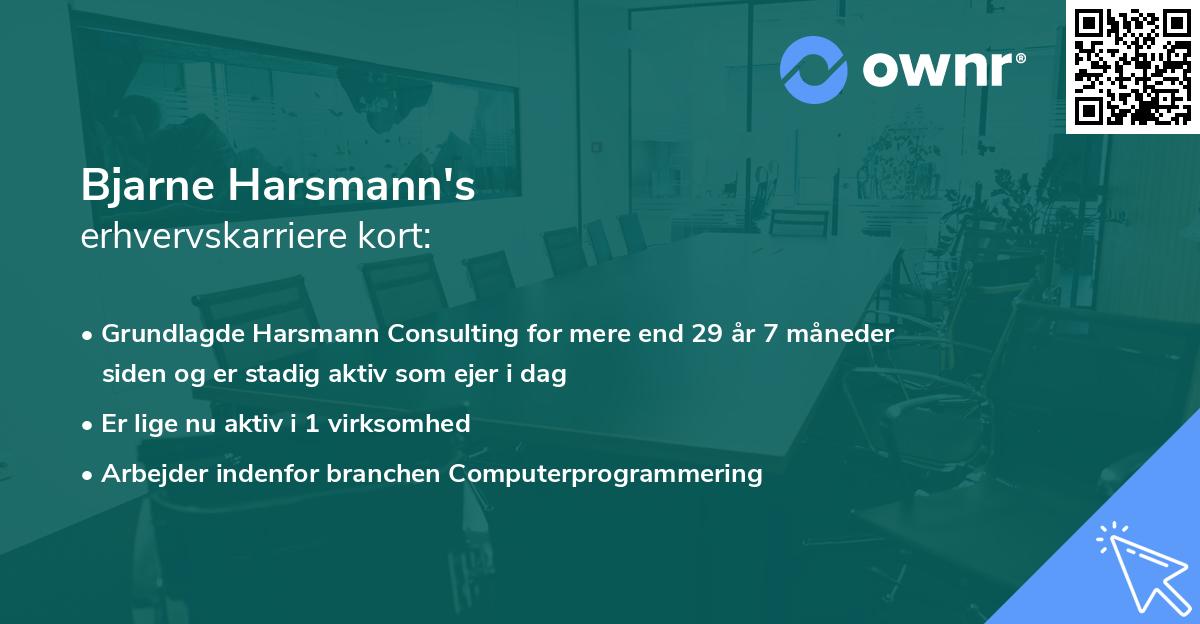 Bjarne Harsmann's erhvervskarriere kort