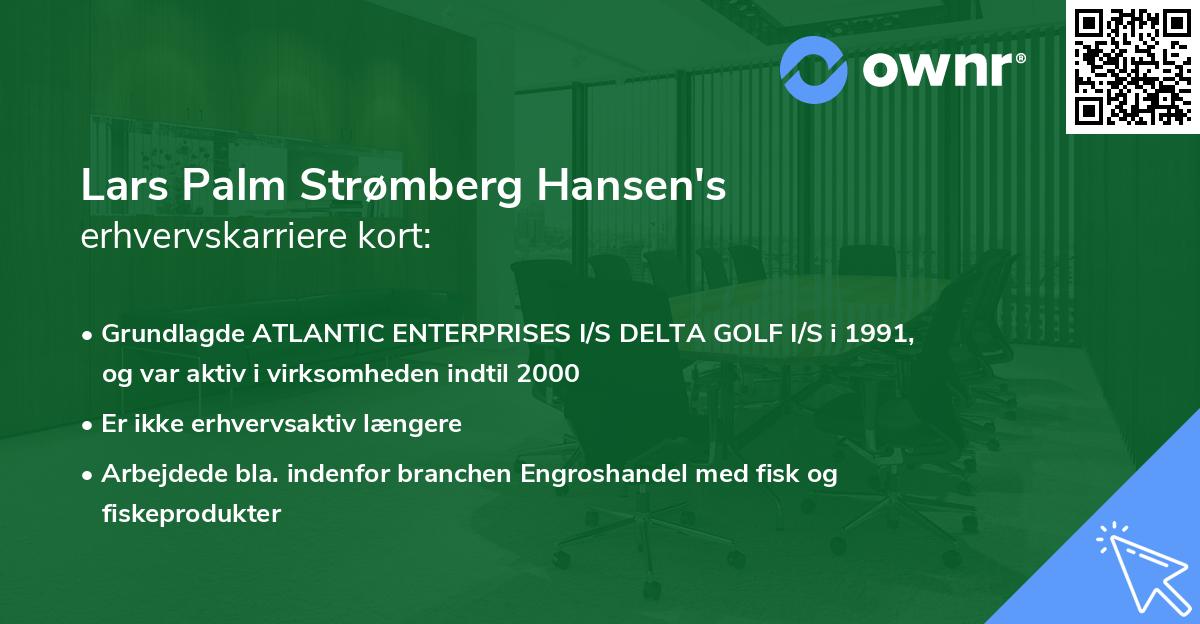 Lars Palm Strømberg Hansen's erhvervskarriere kort