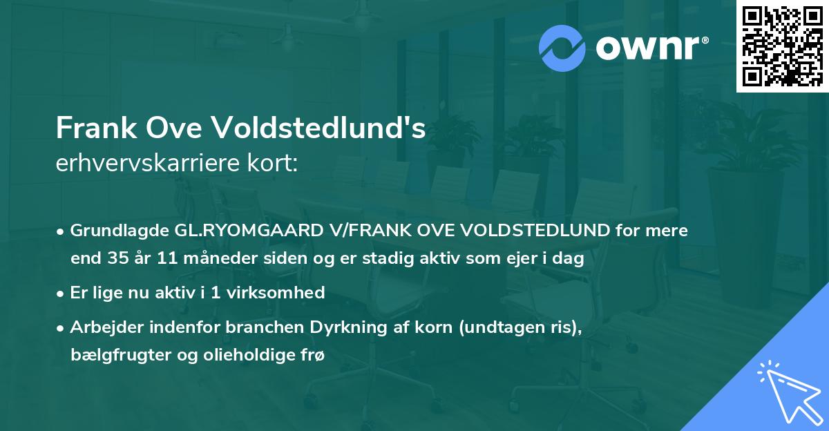 Frank Ove Voldstedlund's erhvervskarriere kort