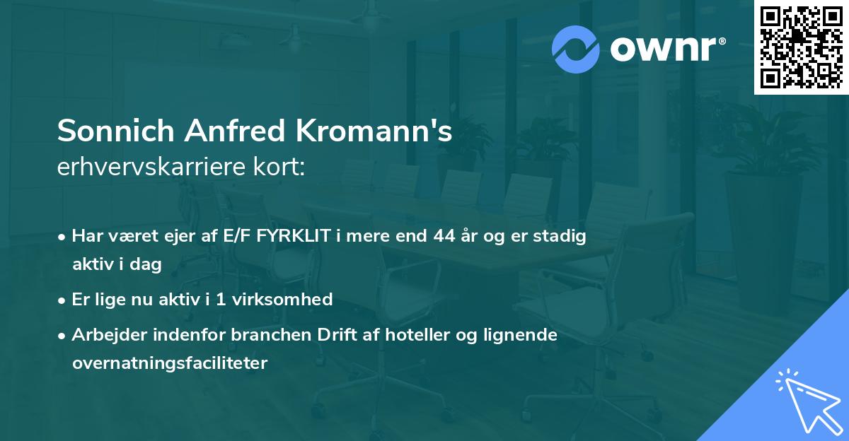 Sonnich Anfred Kromann's erhvervskarriere kort