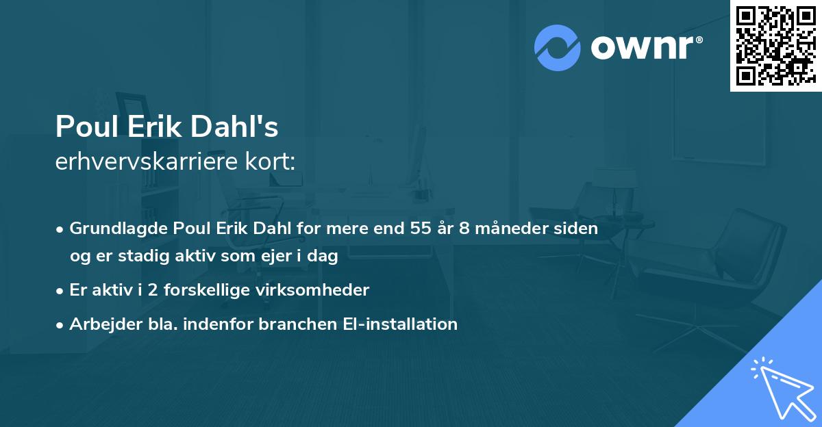 Poul Erik Dahl's erhvervskarriere kort