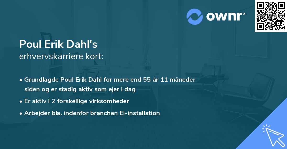 Poul Erik Dahl's erhvervskarriere kort