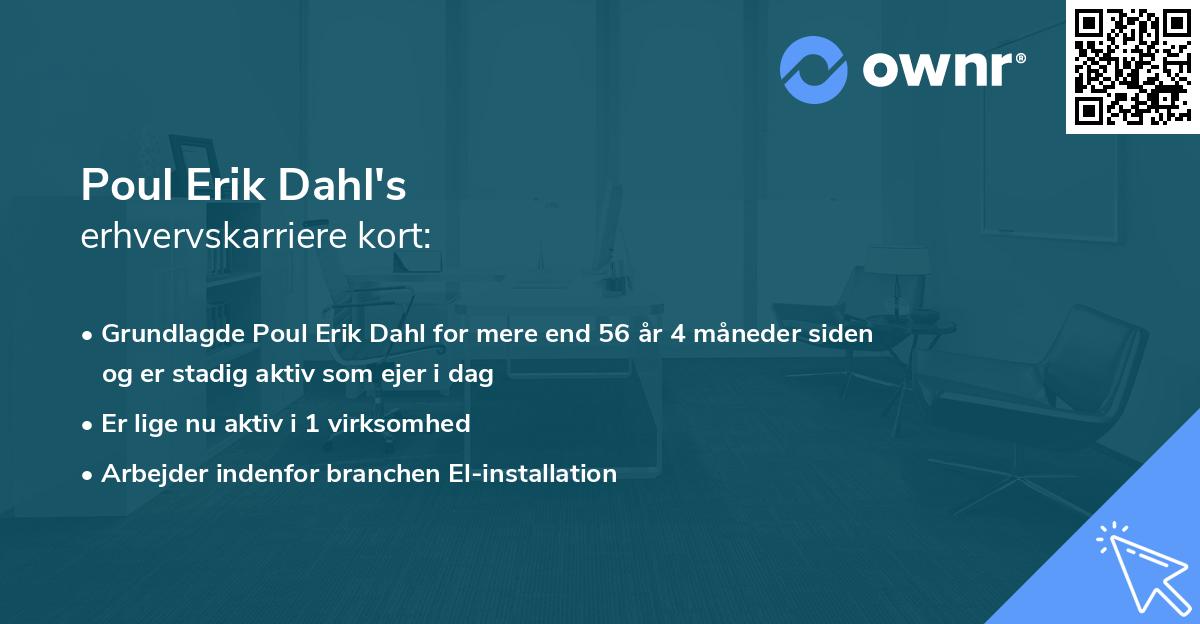Poul Erik Dahl's erhvervskarriere kort