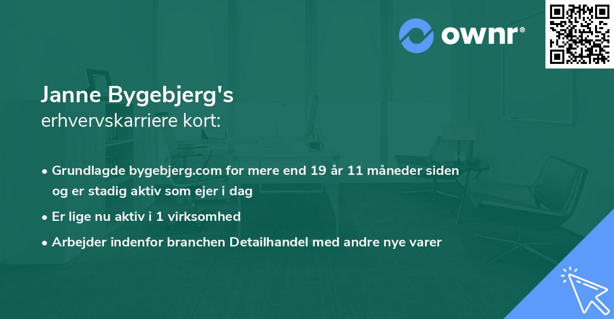 Janne Bygebjerg's erhvervskarriere kort