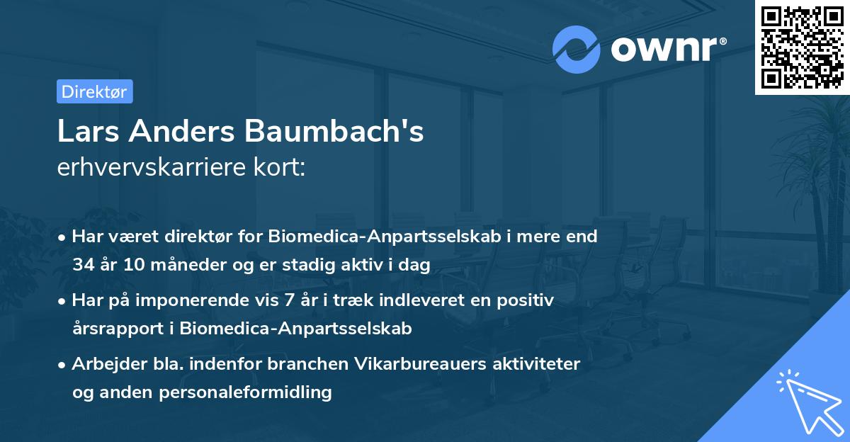Lars Anders Baumbach's erhvervskarriere kort