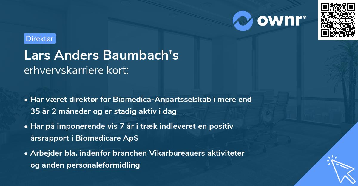 Lars Anders Baumbach's erhvervskarriere kort