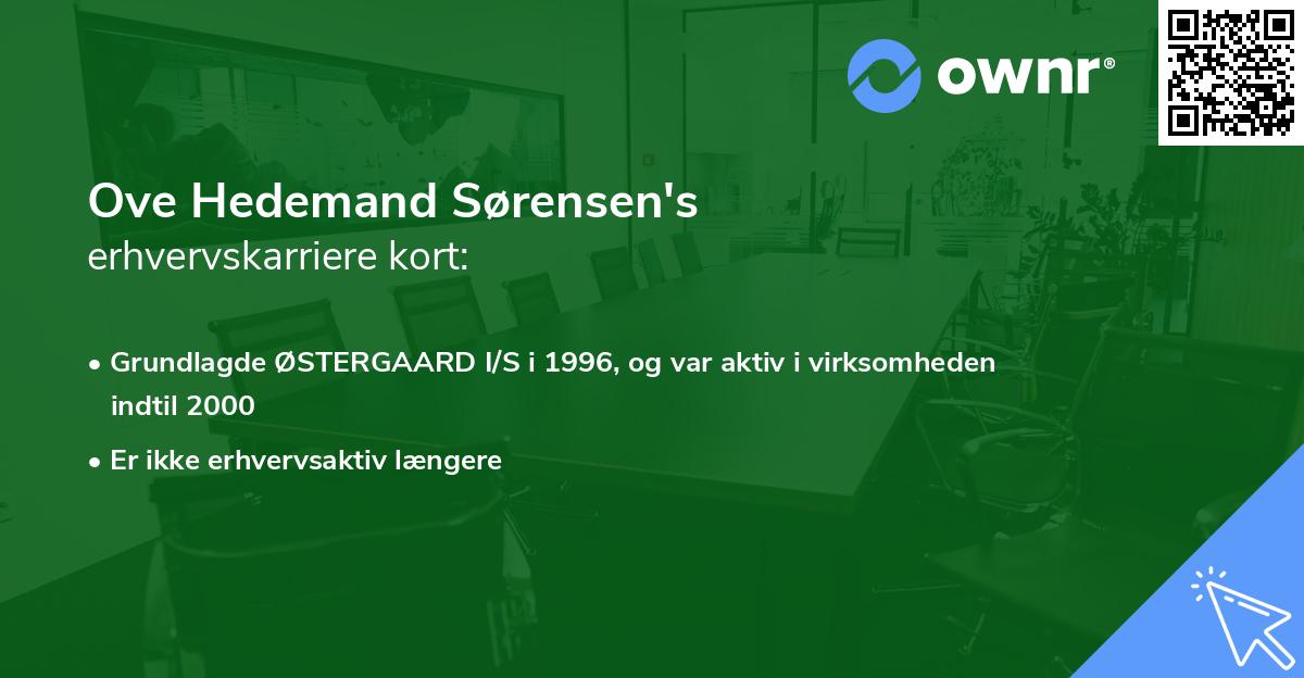 Ove Hedemand Sørensen's erhvervskarriere kort