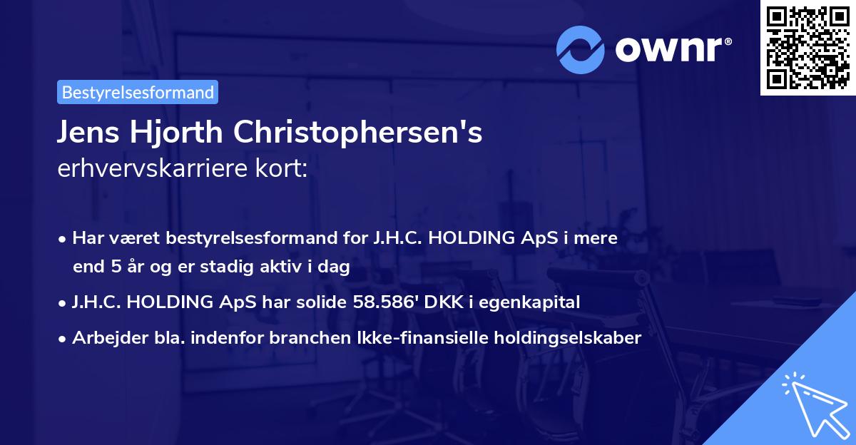 Jens Hjorth Christophersen's erhvervskarriere kort