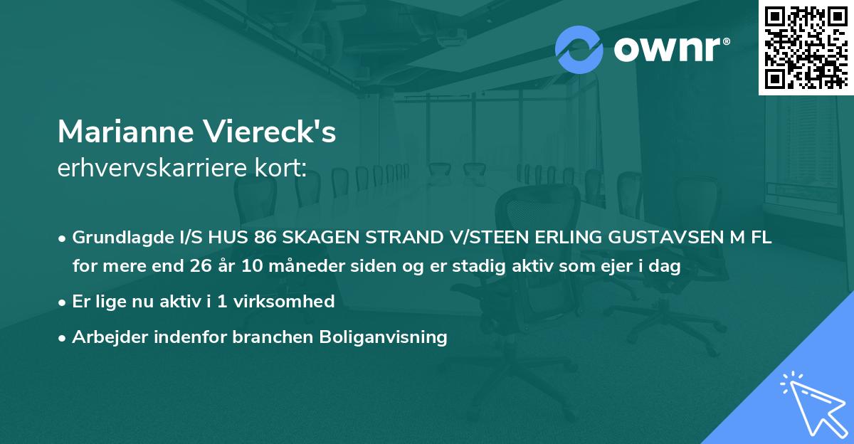 Marianne Viereck's erhvervskarriere kort