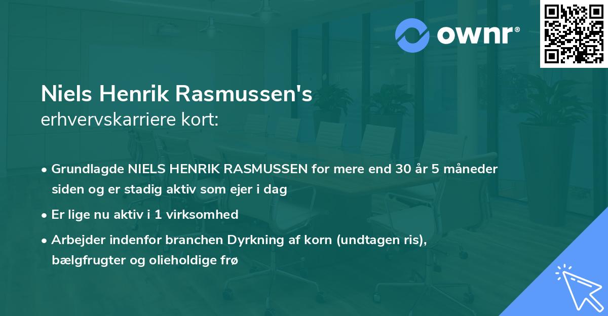 Niels Henrik Rasmussen's erhvervskarriere kort