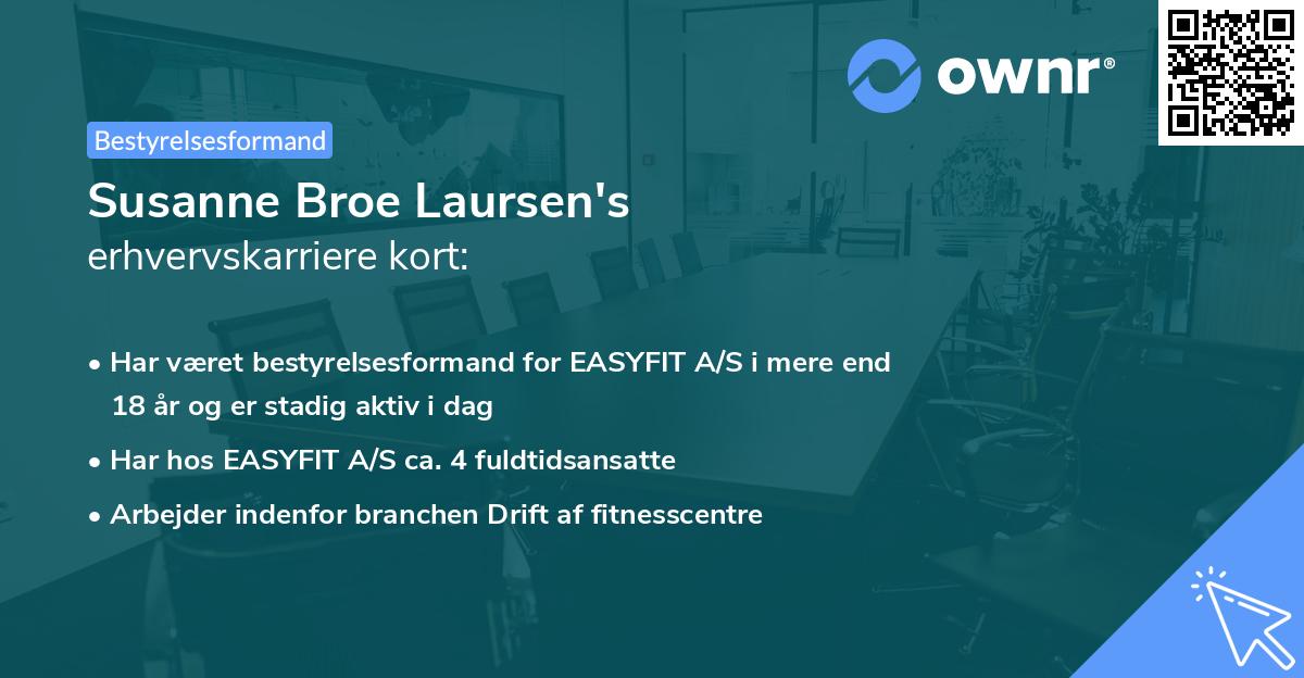 Susanne Broe Laursen's erhvervskarriere kort