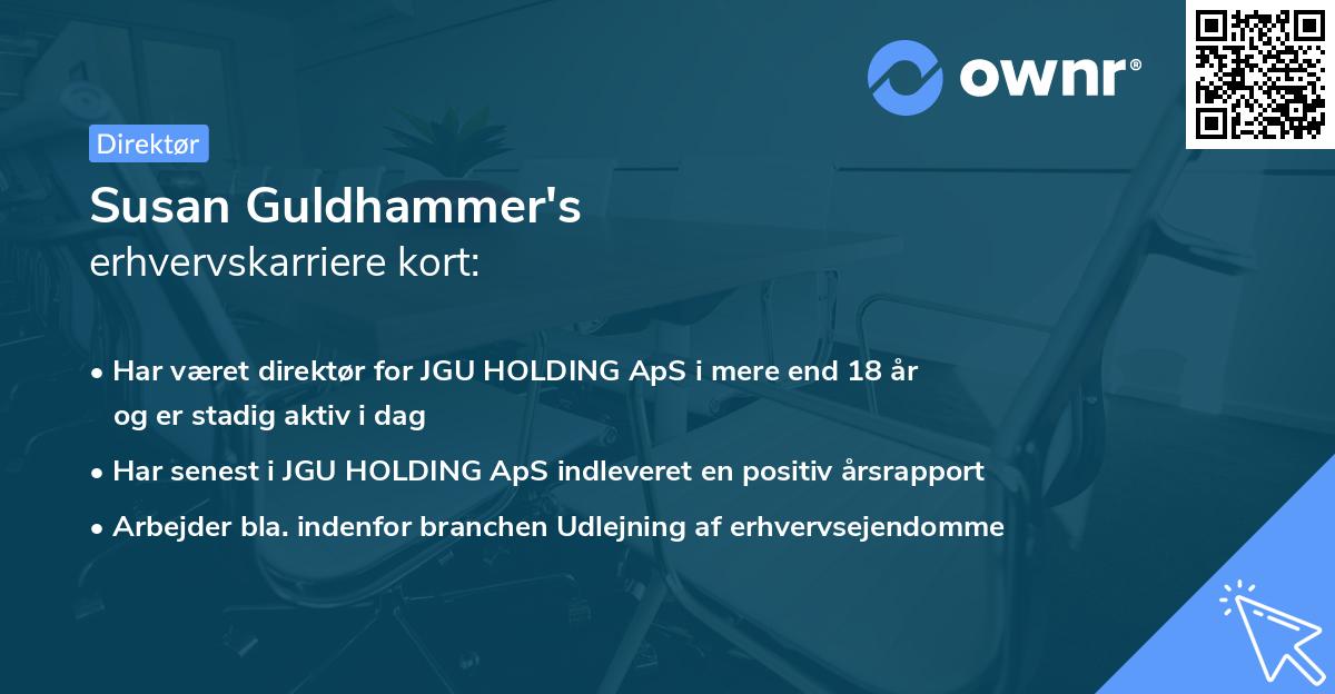 Susan Guldhammer's erhvervskarriere kort