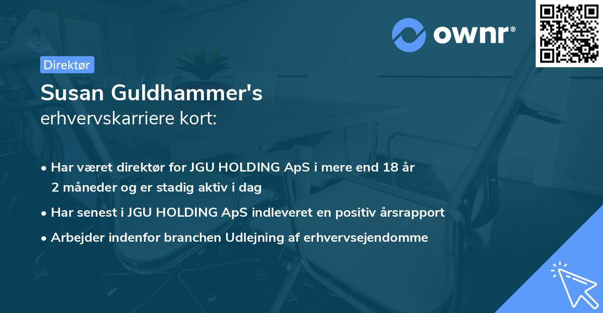 Susan Guldhammer's erhvervskarriere kort