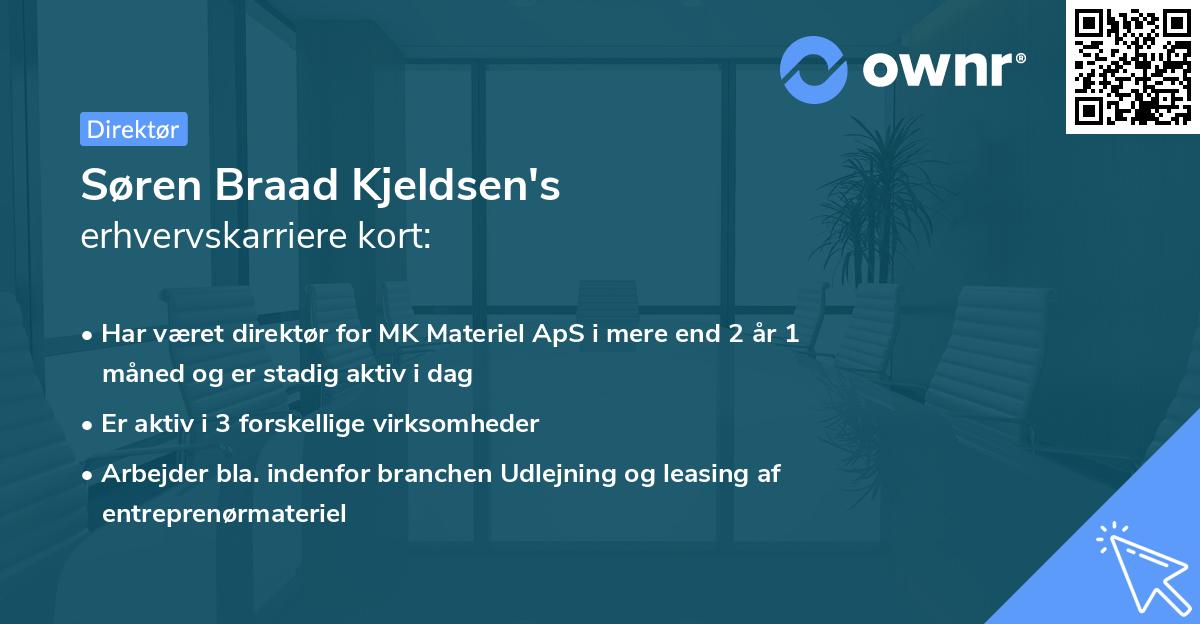Søren Braad Kjeldsen's erhvervskarriere kort