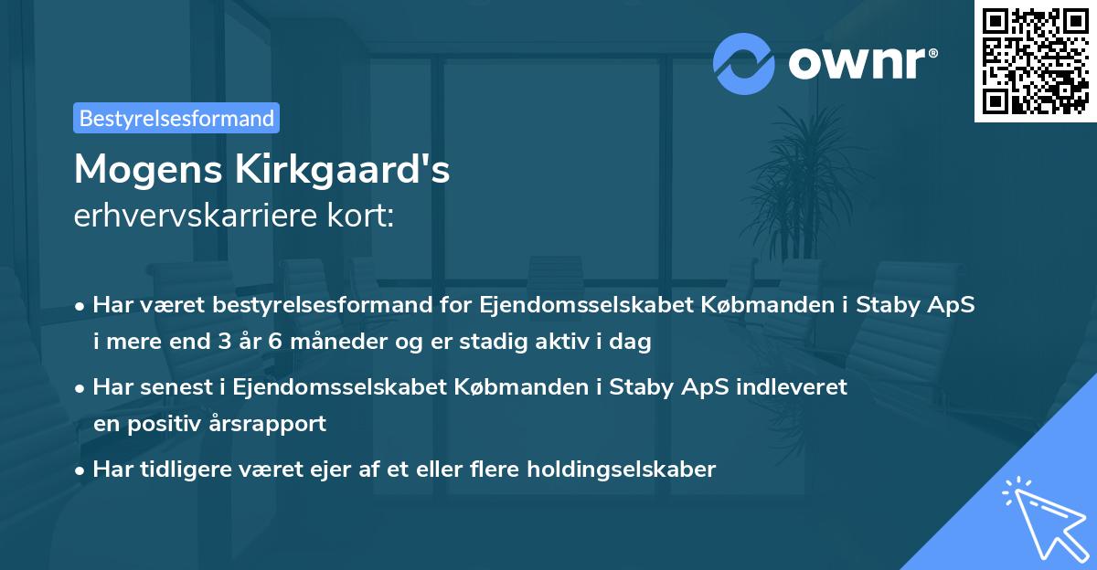 Mogens Kirkgaard's erhvervskarriere kort