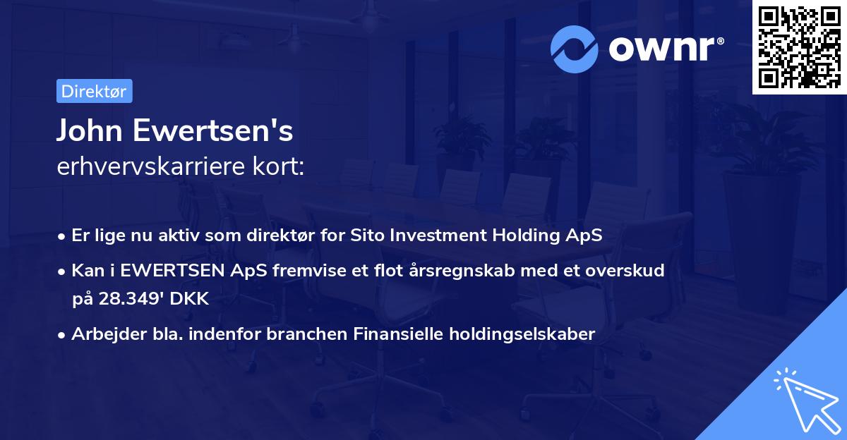 John Ewertsen's erhvervskarriere kort
