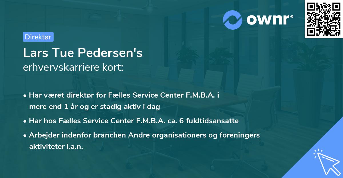 Lars Tue Pedersen's erhvervskarriere kort