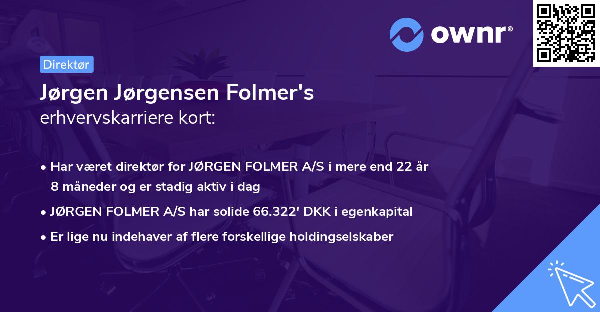 Jørgen Jørgensen Folmer's erhvervskarriere kort