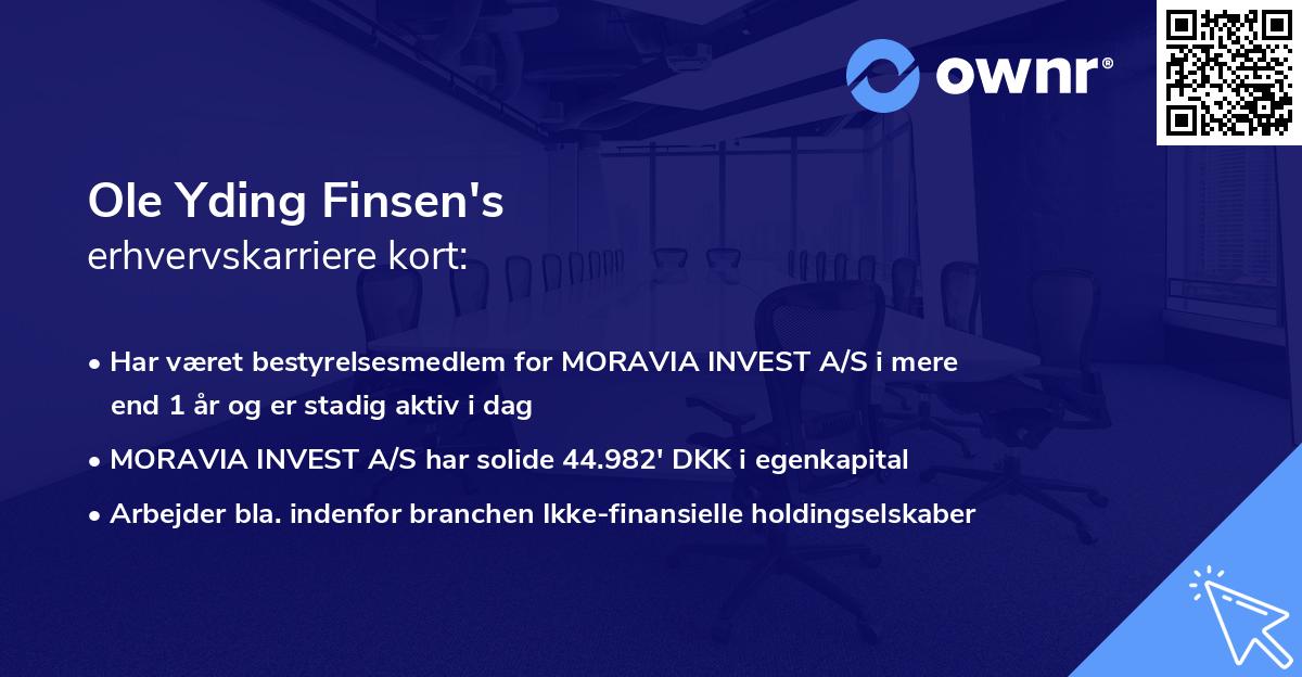 Ole Yding Finsen's erhvervskarriere kort