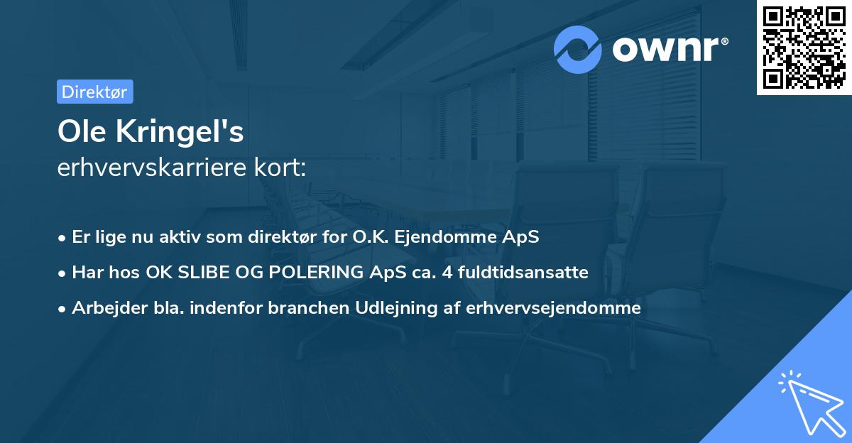 Ole Kringel's erhvervskarriere kort
