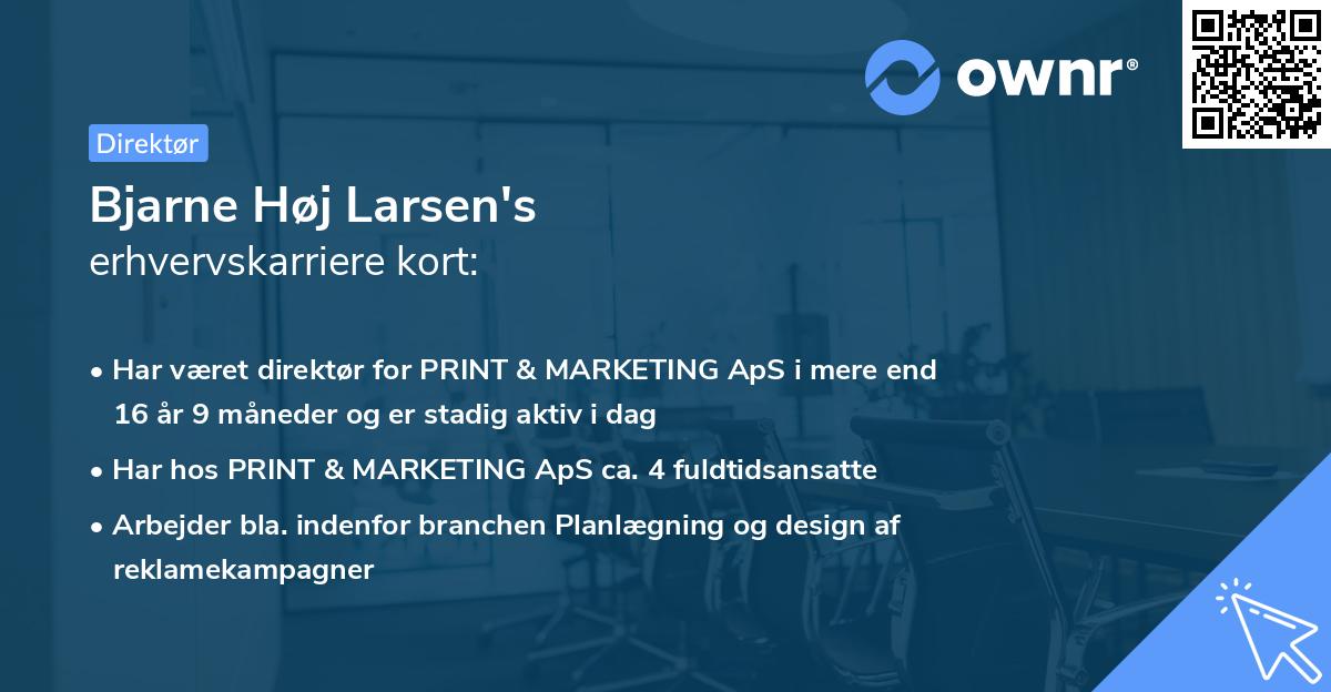 Bjarne Høj Larsen's erhvervskarriere kort