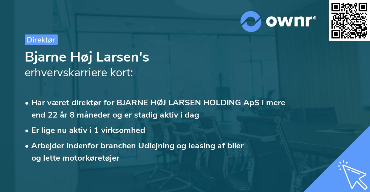 Bjarne Høj Larsen's erhvervskarriere kort
