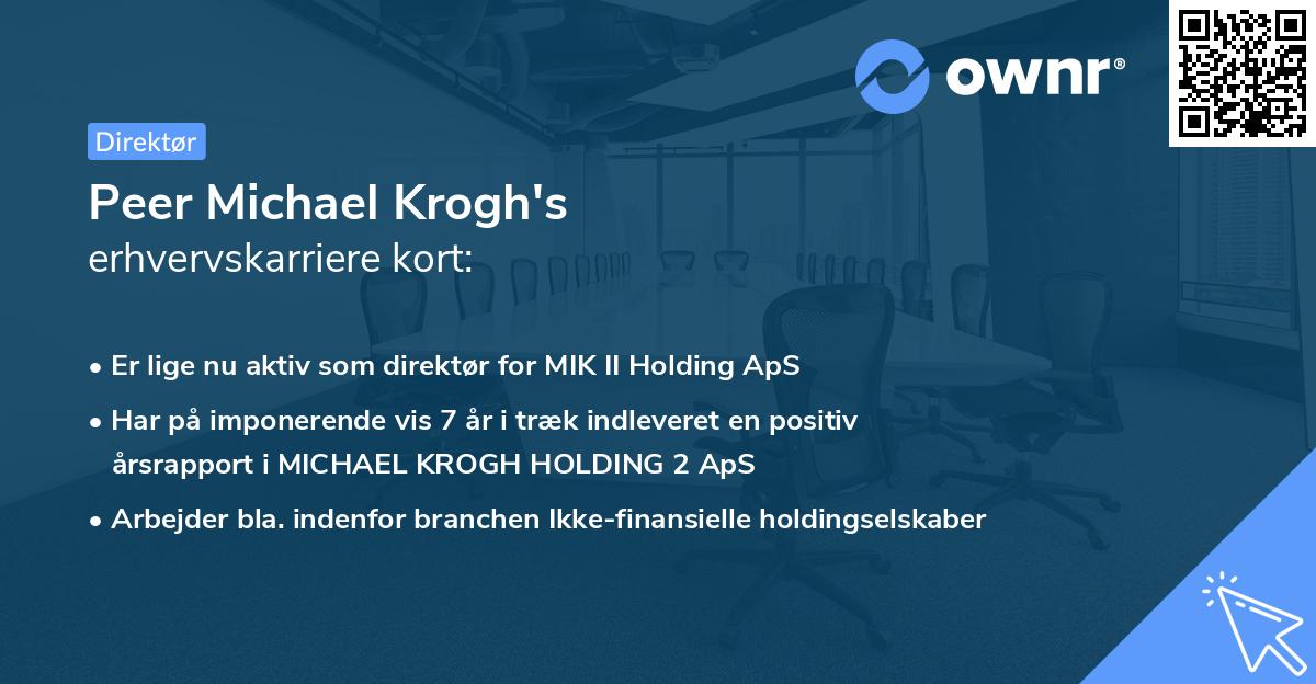 Peer Michael Krogh's erhvervskarriere kort