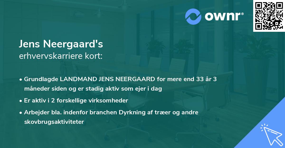 Jens Neergaard's erhvervskarriere kort