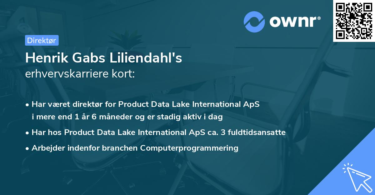 Henrik Gabs Liliendahl's erhvervskarriere kort
