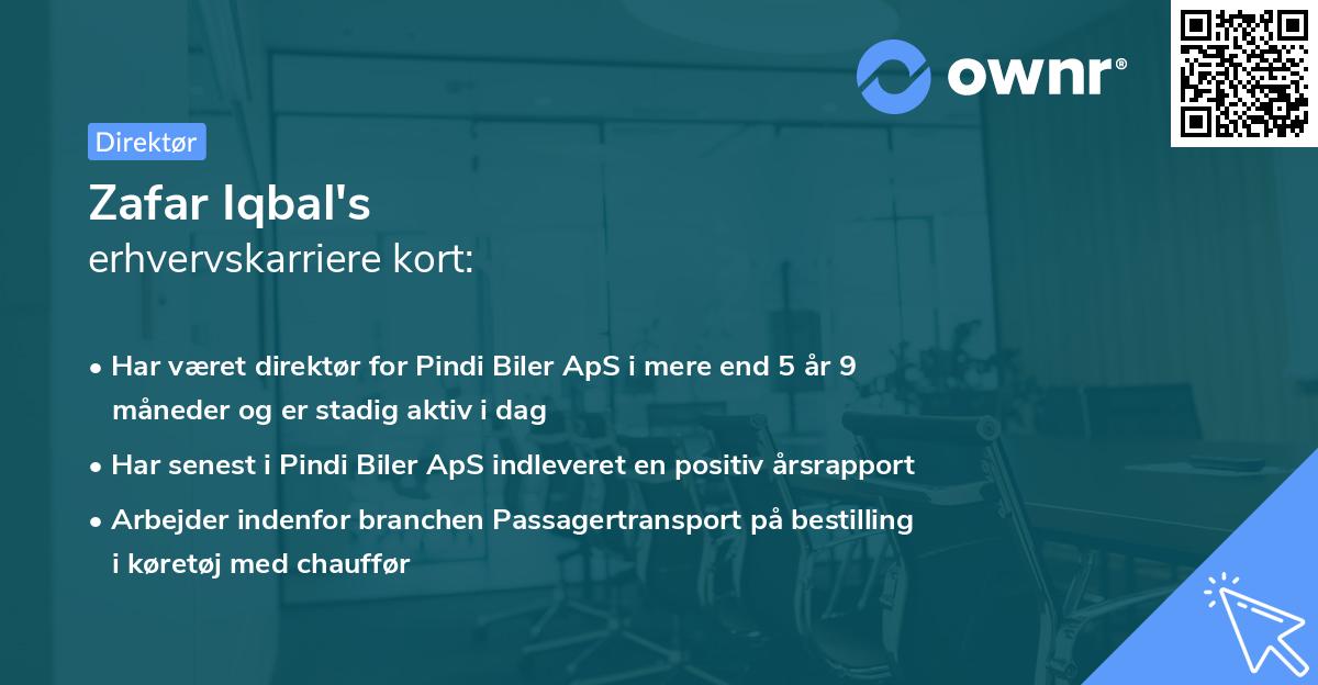 Zafar Iqbal's erhvervskarriere kort