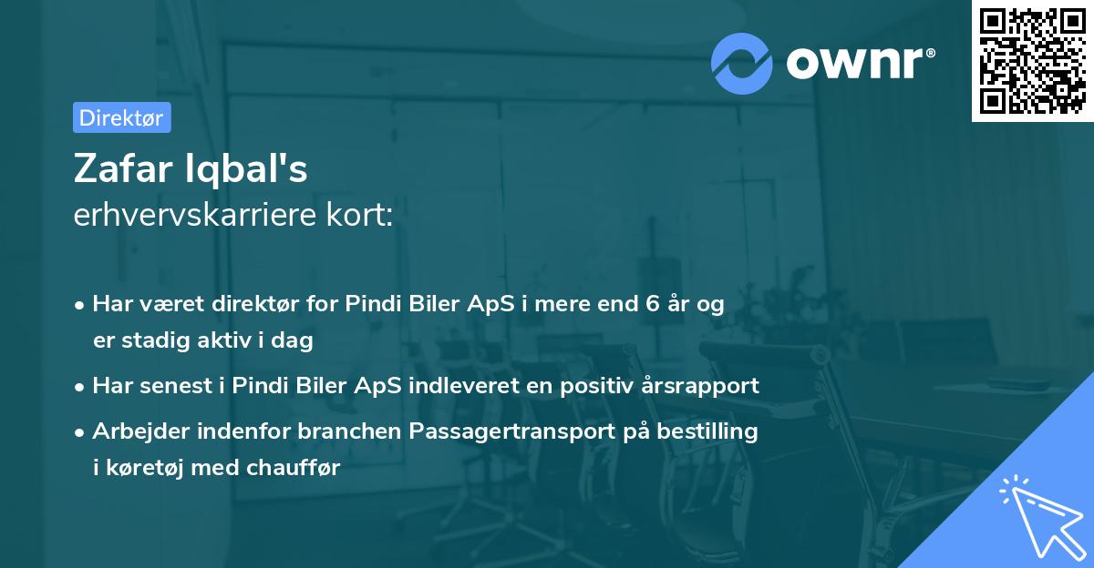 Zafar Iqbal's erhvervskarriere kort