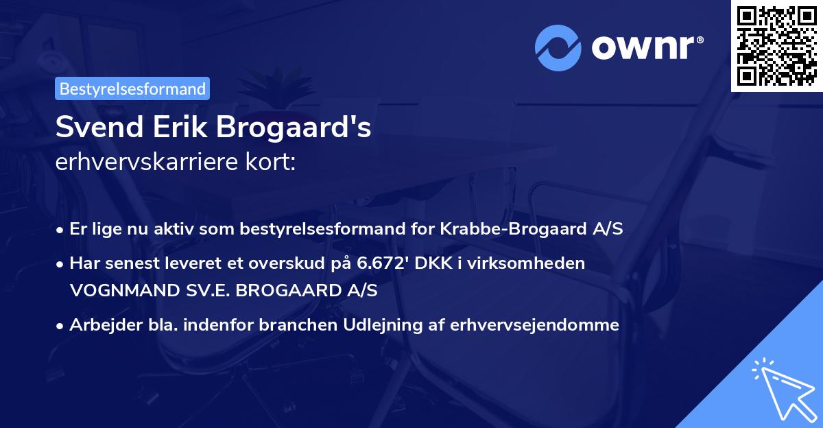 Svend Erik Brogaard's erhvervskarriere kort