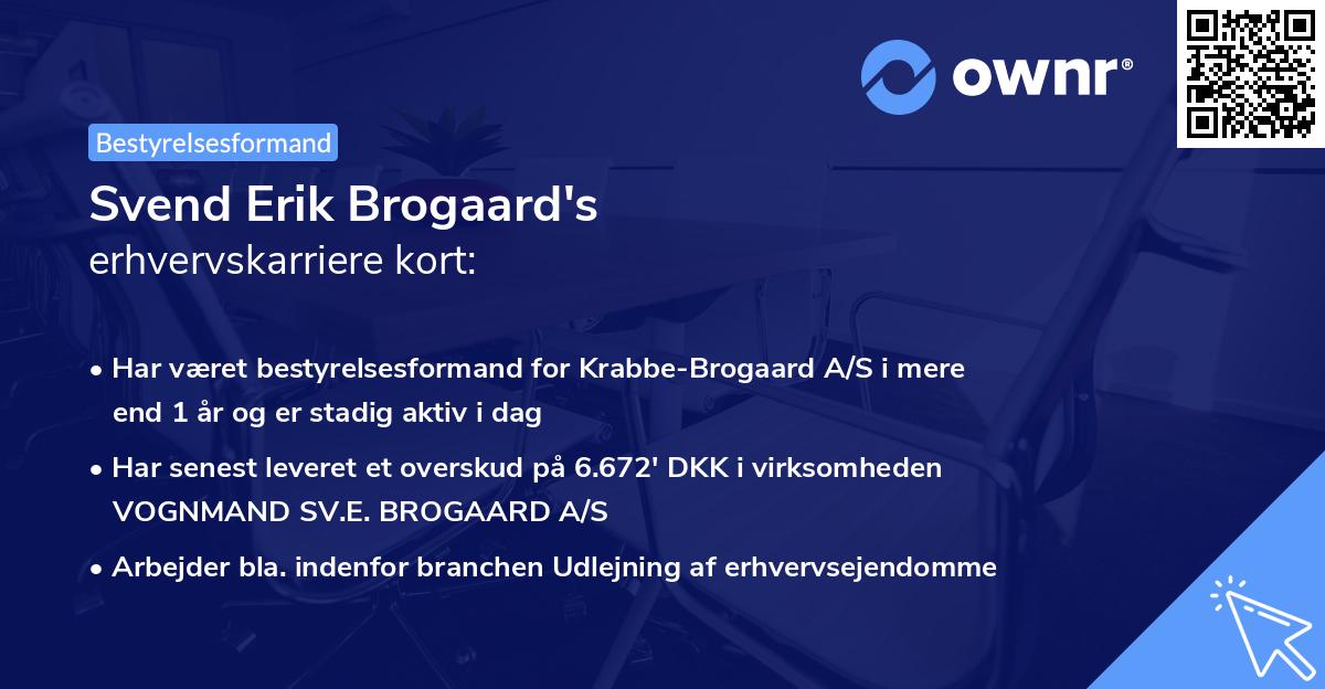 Svend Erik Brogaard's erhvervskarriere kort