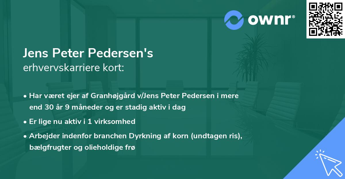 Jens Peter Pedersen's erhvervskarriere kort