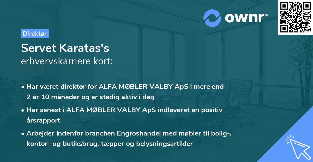 Servet Karatas's erhvervskarriere kort