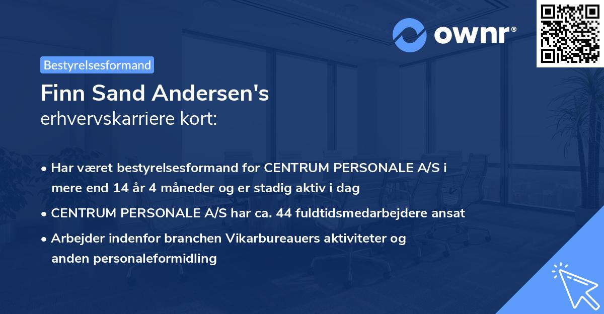 Finn Sand Andersen's erhvervskarriere kort