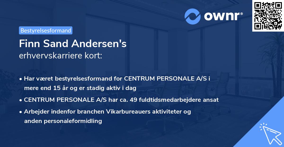 Finn Sand Andersen's erhvervskarriere kort