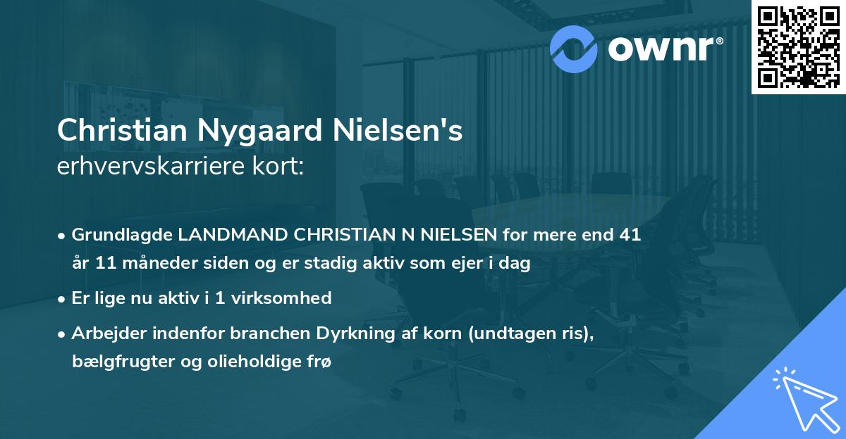 Christian Nygaard Nielsen's erhvervskarriere kort